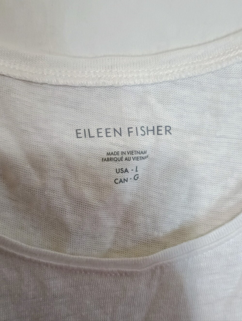Eileen Fisher 100% Cotton Linen White Tank Top Size Large - Picture 3 of 5